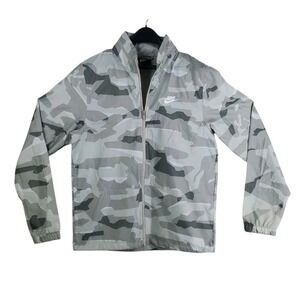 Nike Lightweight Camo Jacket Mens S Green White Zip Windbreaker Water Repellant